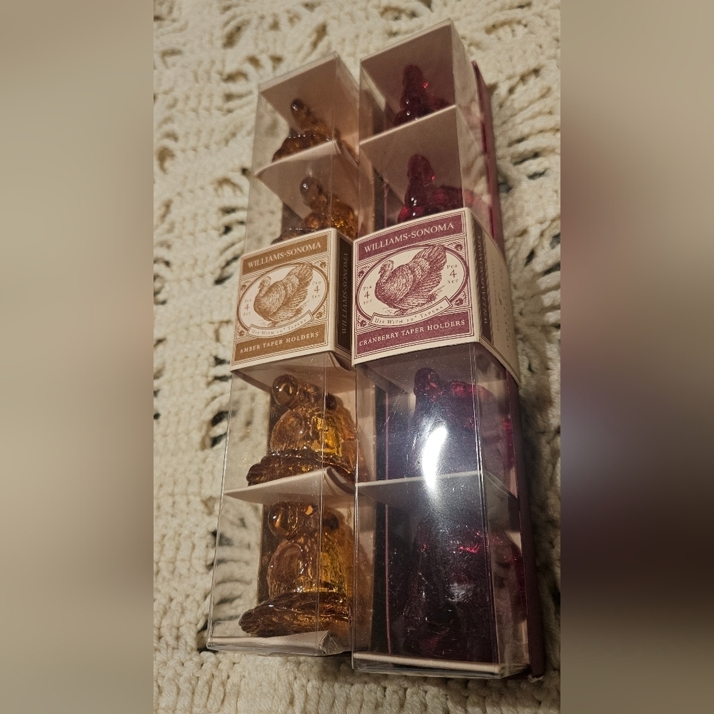 Vintage Williams Sonoma Turkey Taper Candle Holders